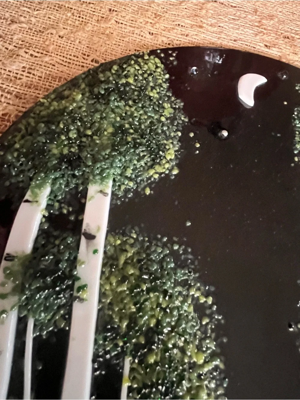 Handcrafted Infused Glass Forest Art Plate Glass 11” D